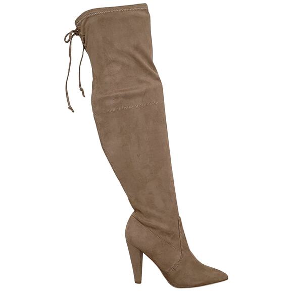 French Connection Women Jordan Over the Knee Sock Boots Size US 8 Taupe Tan - Picture 2 of 5